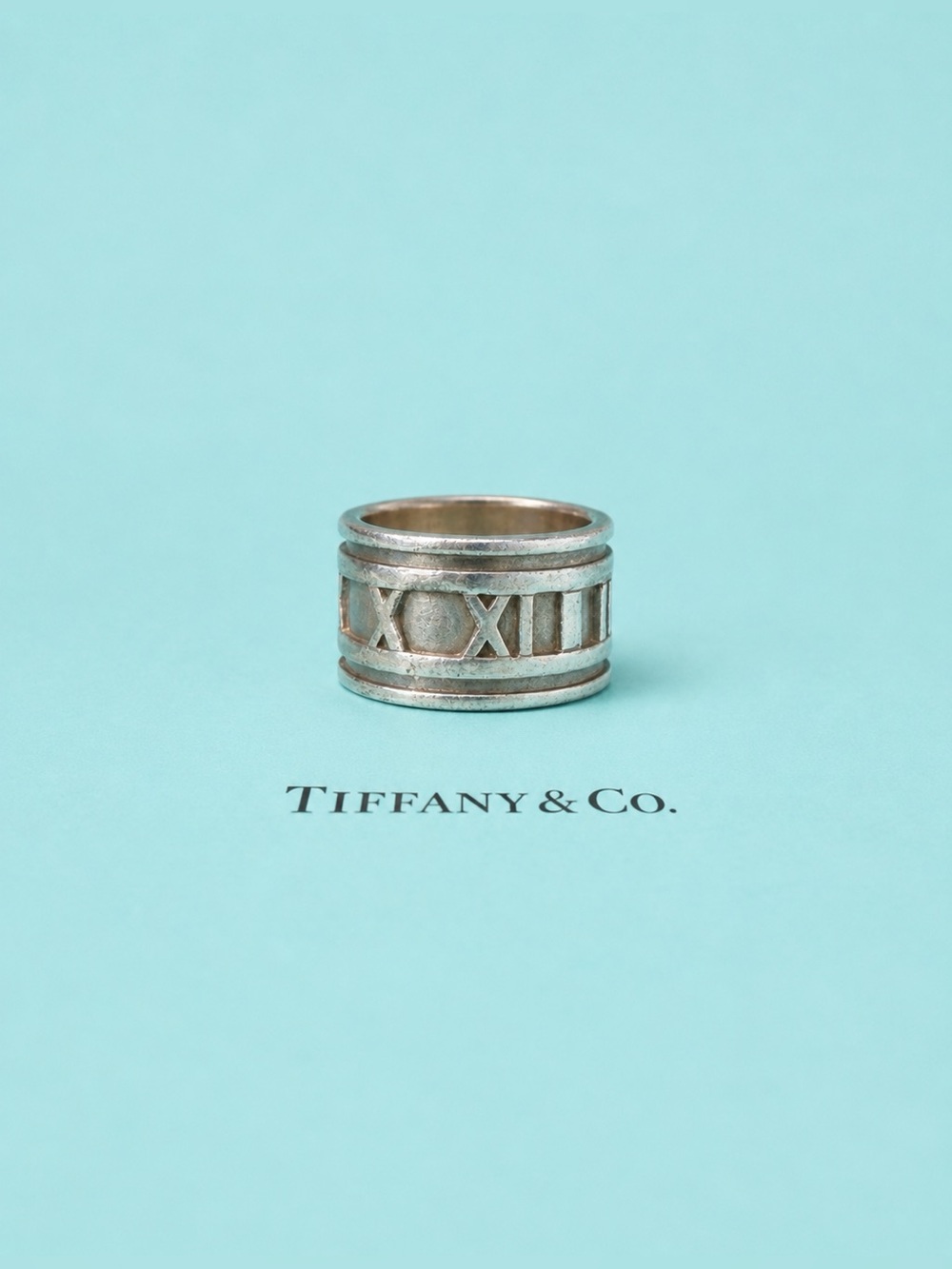 Tiffany & Co. Atlas Roman Numeral Ring Sterling Silver 925 Size 6